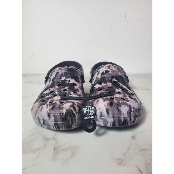 NWT Crocs Classic Lined Black Bleach Dye Men\'s 7 Women\'s 9 main image 4